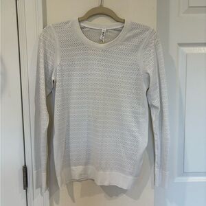 Lululemon White Swiftly Breathe Long Sleeve Perforated Tee